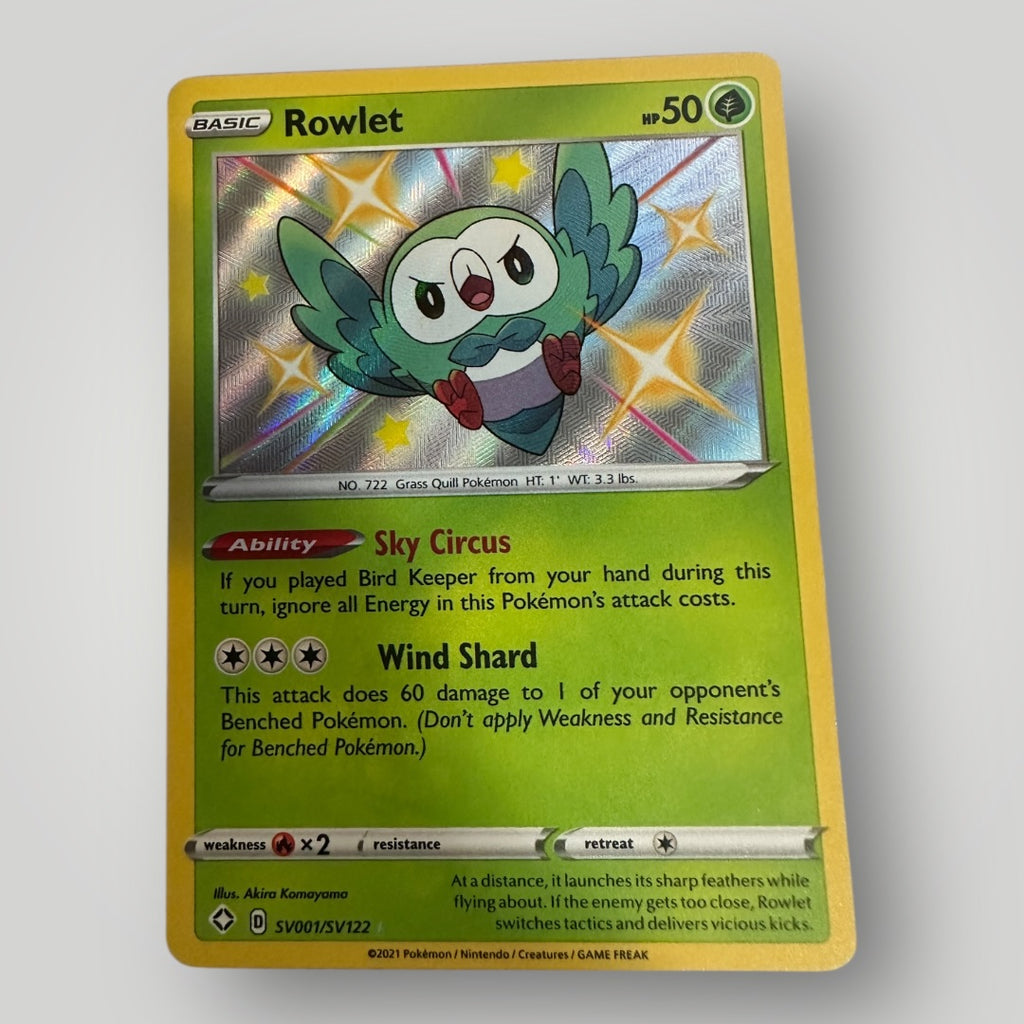Rowlet SV001/SV122 Shining Fates Pokemon Card